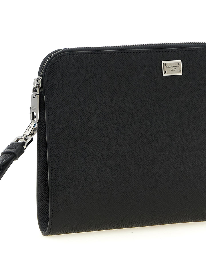 Dolce &amp; Gabbana Black Calfskin Clutch Bag