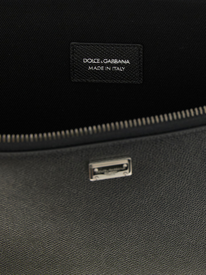 Dolce &amp; Gabbana Black Calfskin Clutch Bag