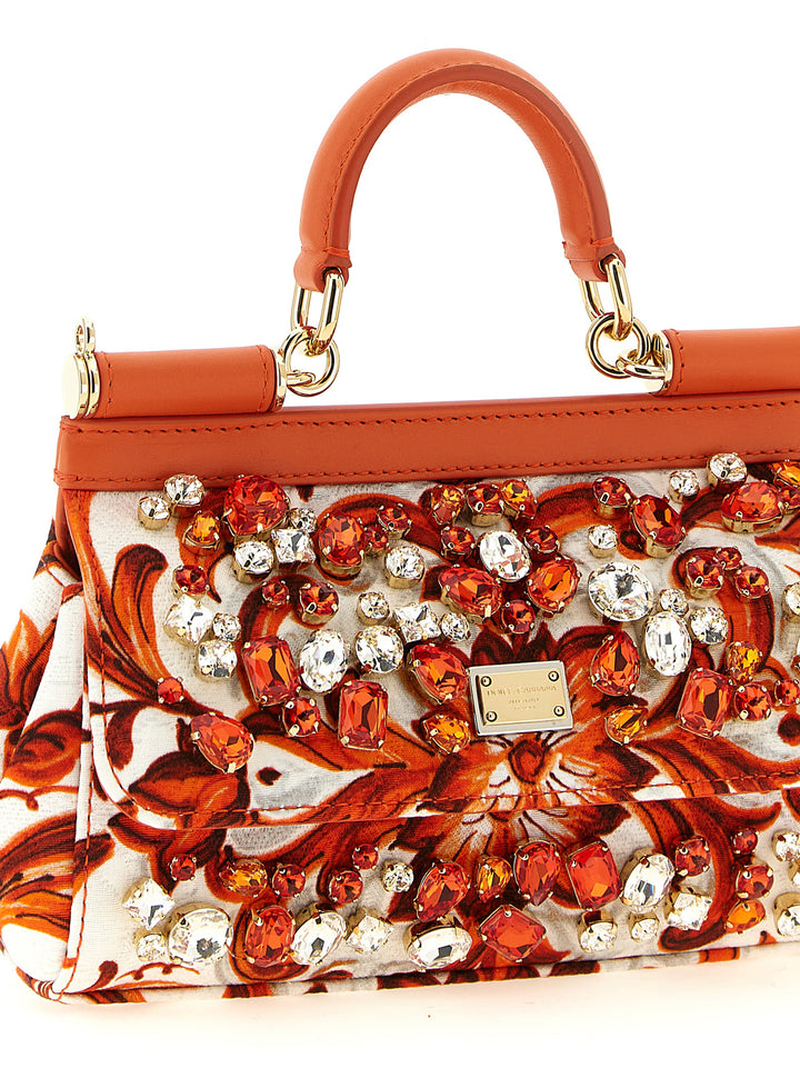 Dolce &amp; Gabbana Orange Cotton Handbag