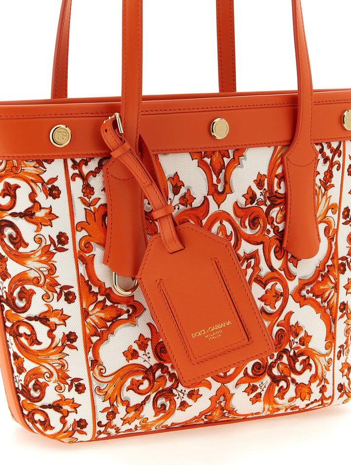 Dolce &amp; Gabbana Orange Cotton Tote Bag