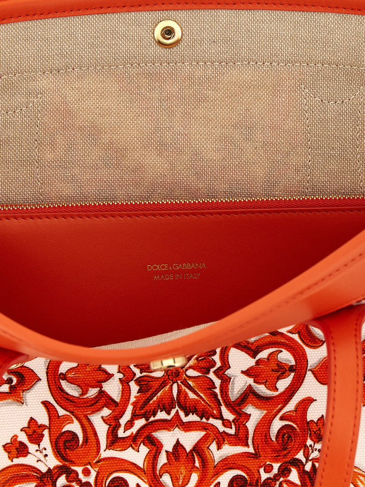 Dolce &amp; Gabbana Orange Cotton Tote Bag