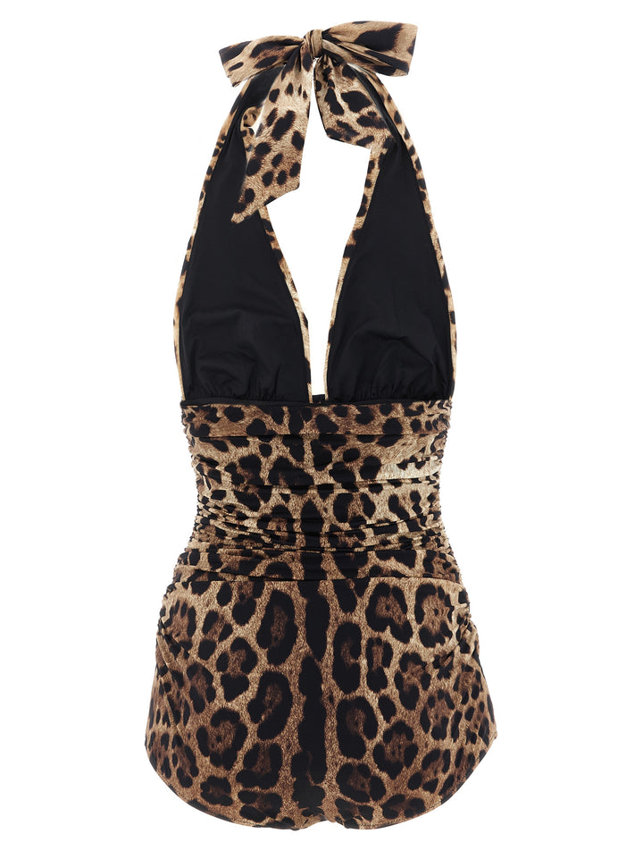 Dolce &amp; Gabbana Brown Polyamide One-Piece Swimsuit