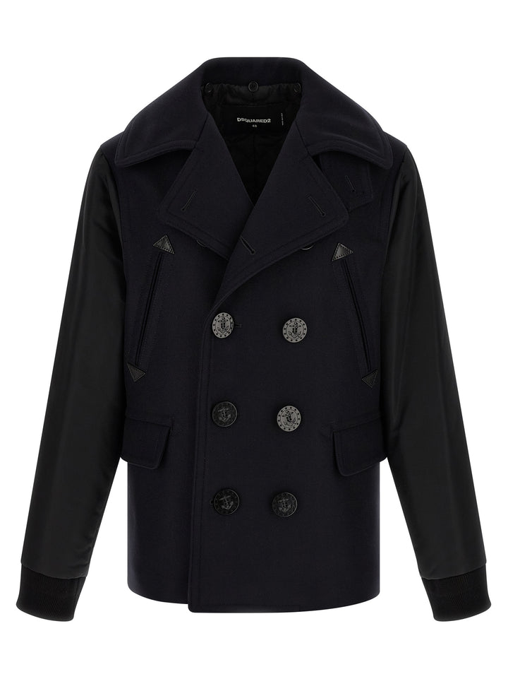 Dsquared² Blue Wool Coat