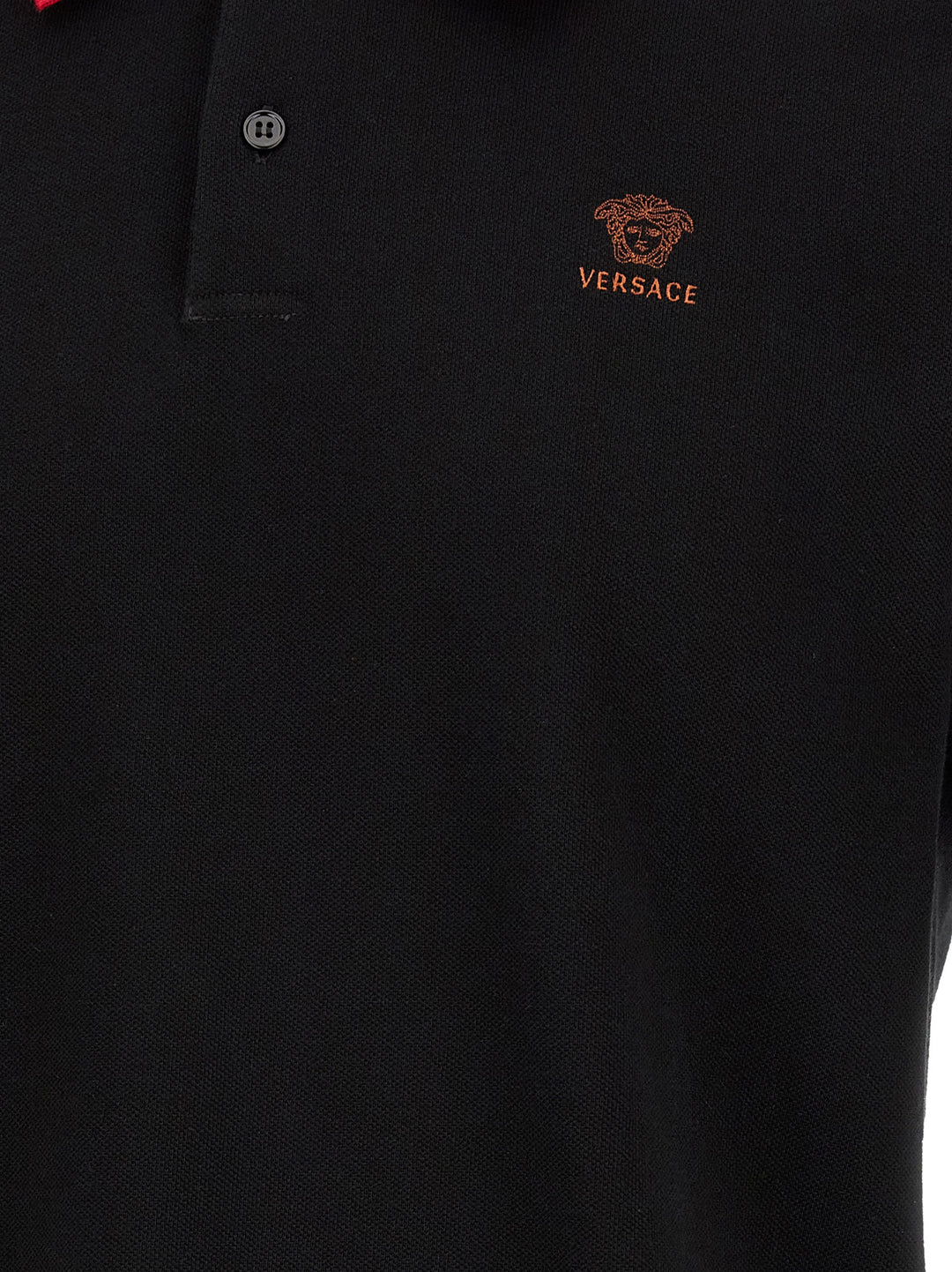 Versace Black Cotton Polo Shirt