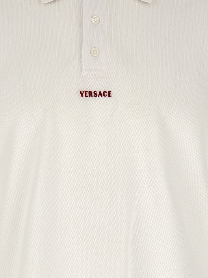 Versace White Cotton Polo Shirt