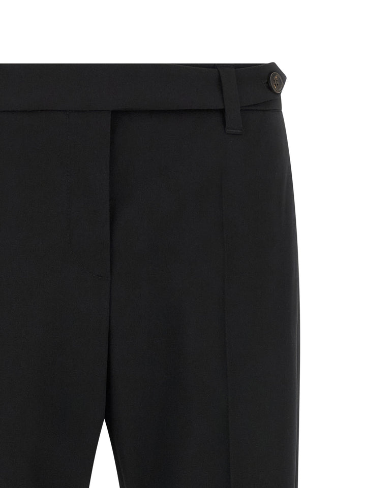 Brunello Cucinelli Black Virgin Wool Dress Pants