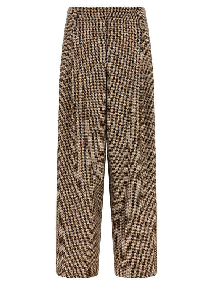 Brunello Cucinelli Brown Virgin Wool Flared Pants