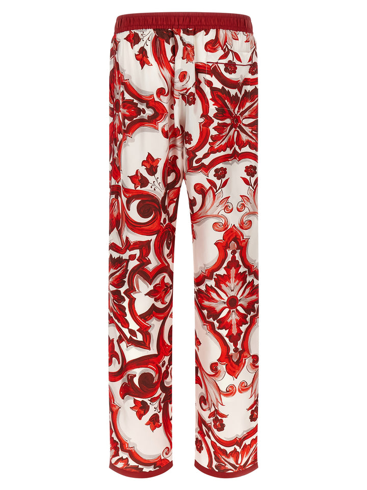 Dolce &amp; Gabbana Multicolor Silk Casual Pants