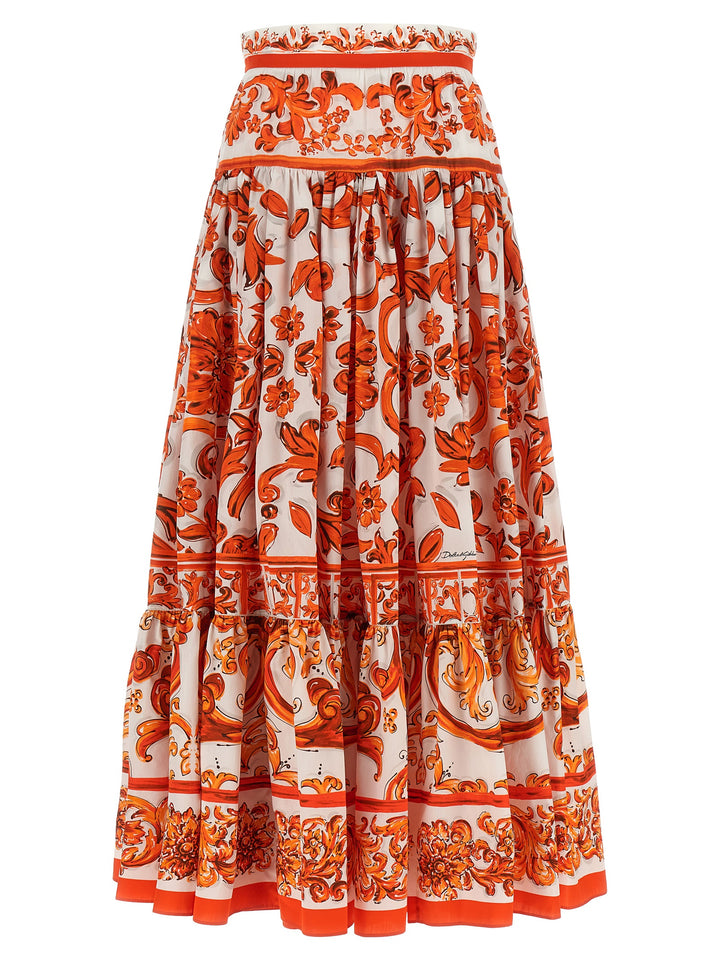 Dolce &amp; Gabbana Orange Cotton Mini Skirt