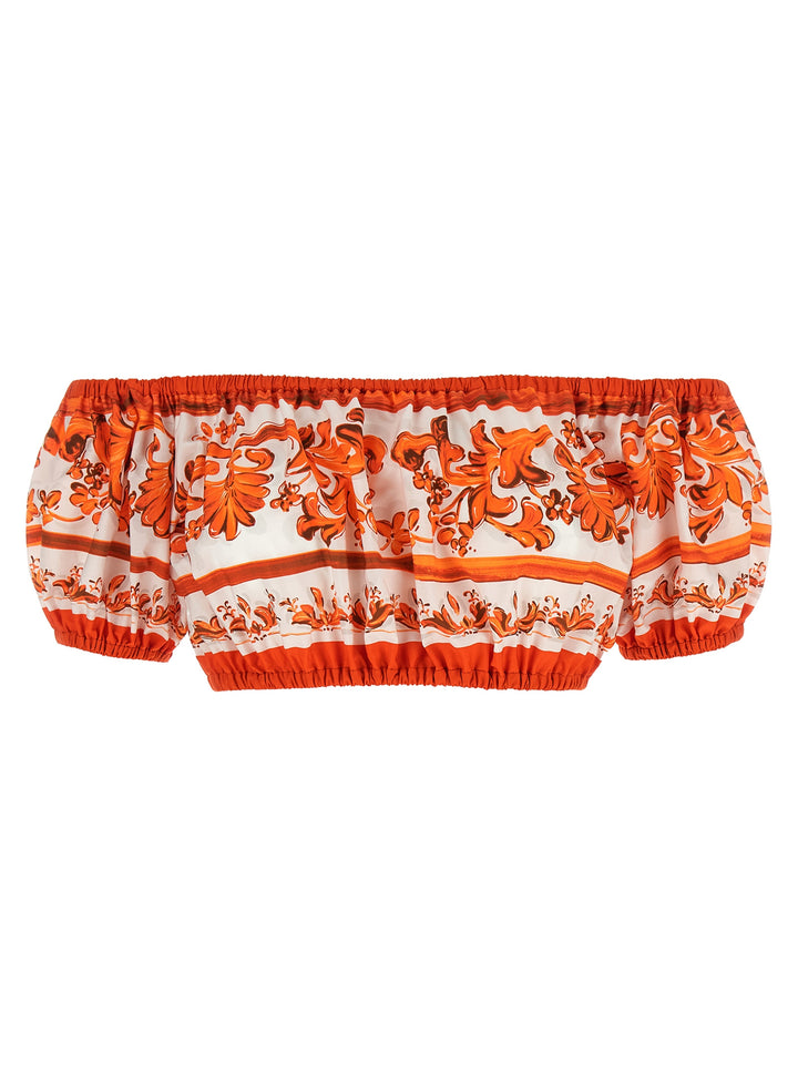 Dolce &amp; Gabbana Orange Cotton Blouse