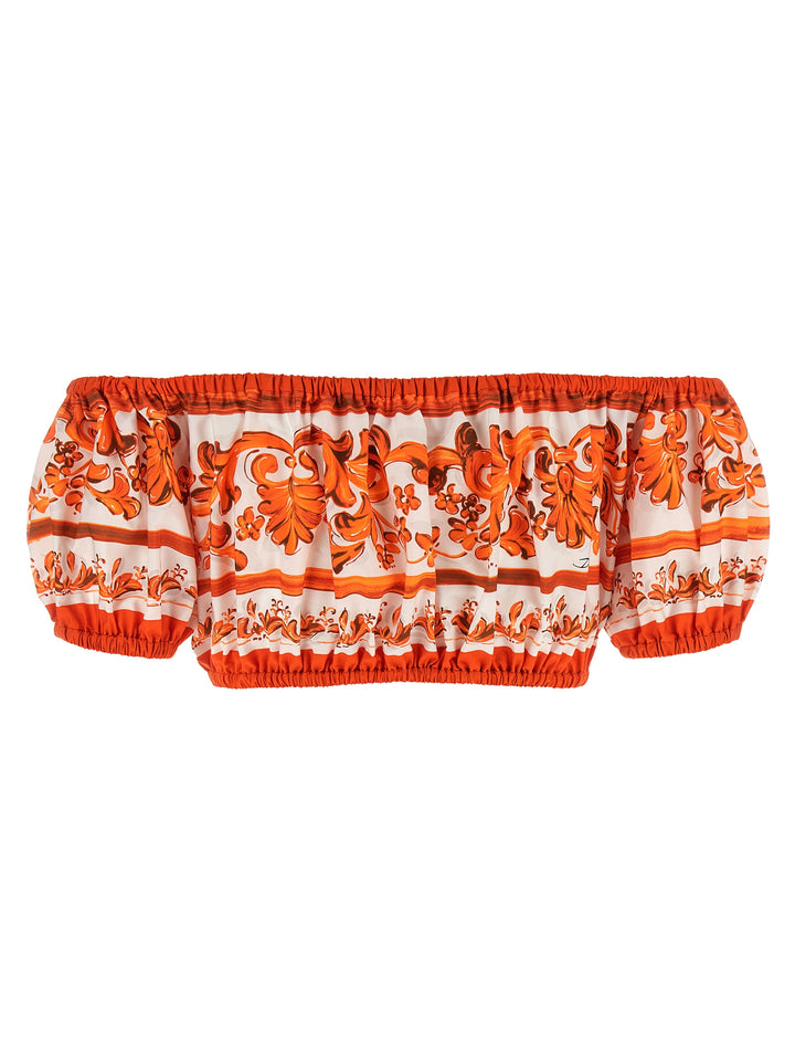 Dolce &amp; Gabbana Orange Cotton Blouse