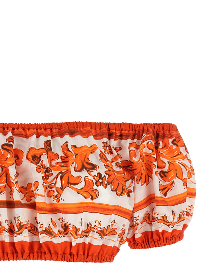 Dolce &amp; Gabbana Orange Cotton Blouse