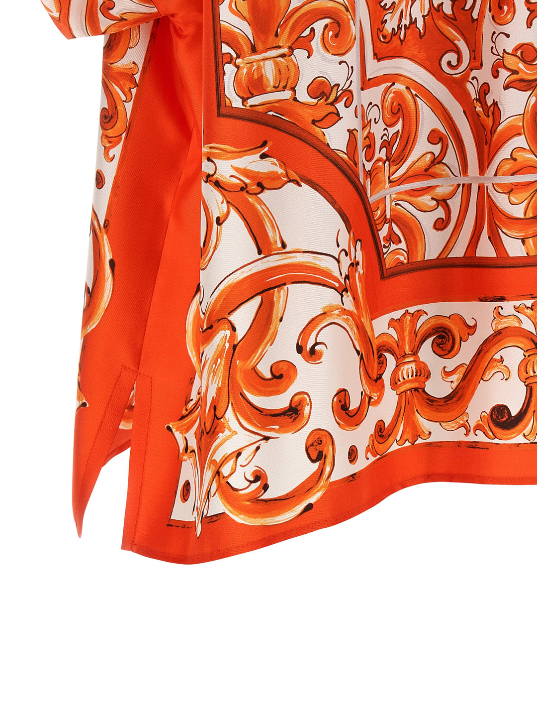 Dolce &amp; Gabbana Orange Silk Blouse