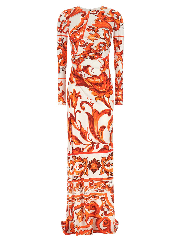 Dolce &amp; Gabbana Orange Viscose Long Dress