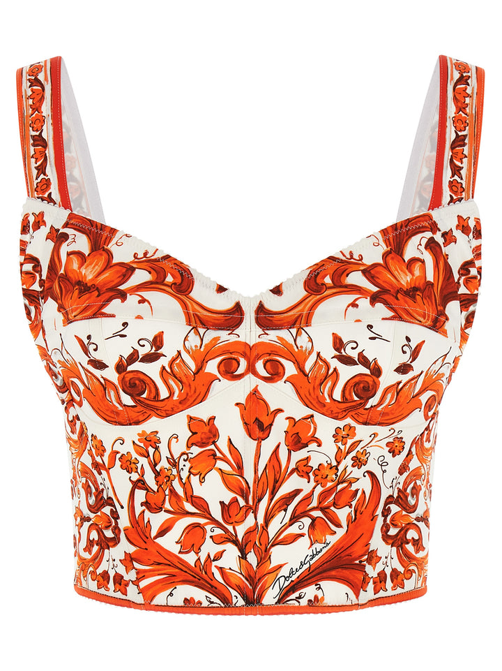 Dolce &amp; Gabbana Orange Silk Blouse