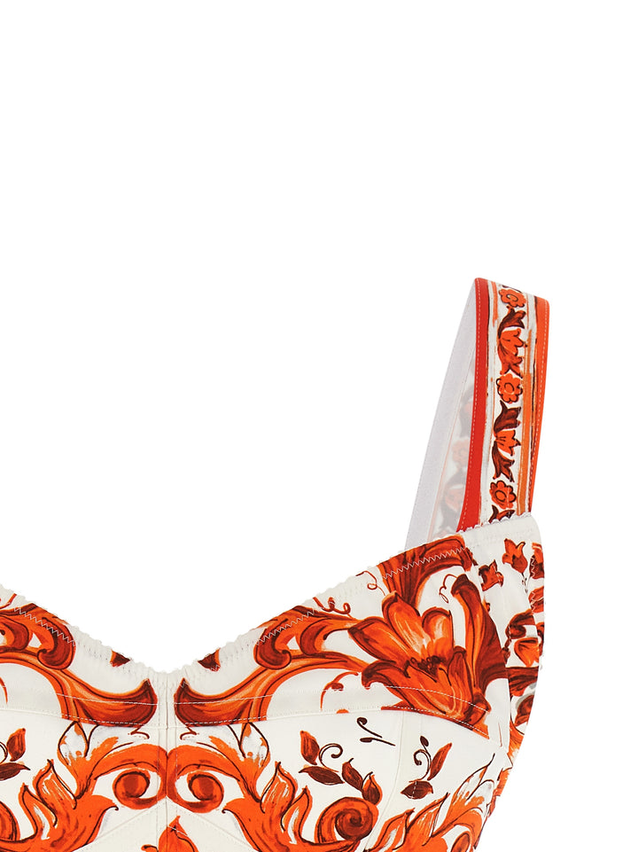 Dolce &amp; Gabbana Orange Silk Blouse