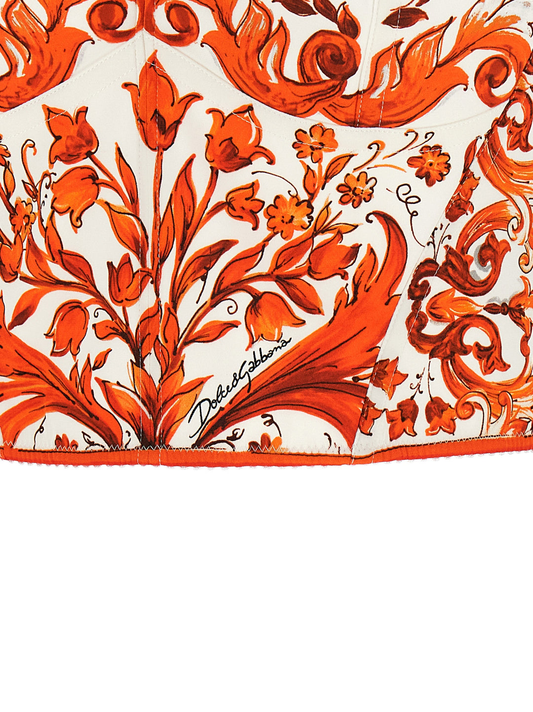 Dolce &amp; Gabbana Orange Silk Blouse