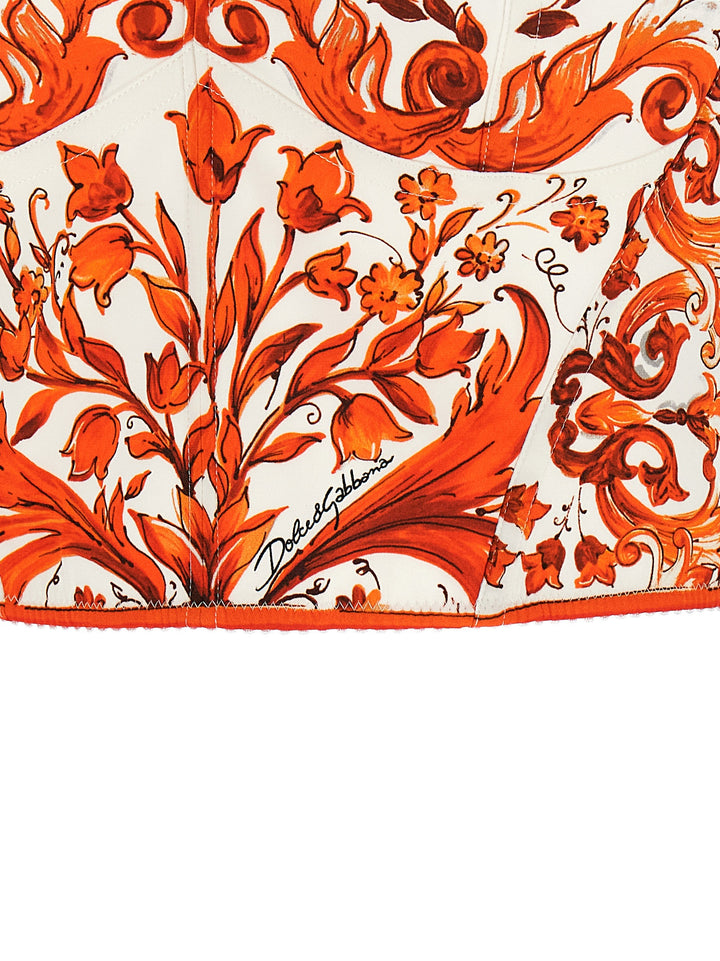 Dolce &amp; Gabbana Orange Silk Blouse