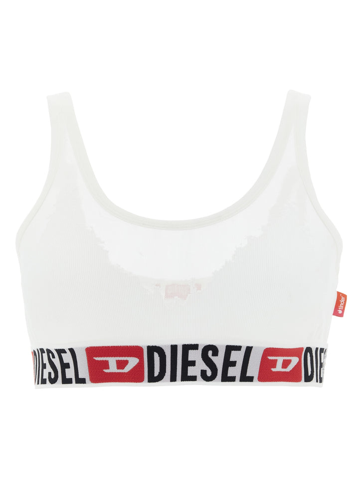Diesel White Cotton Bra