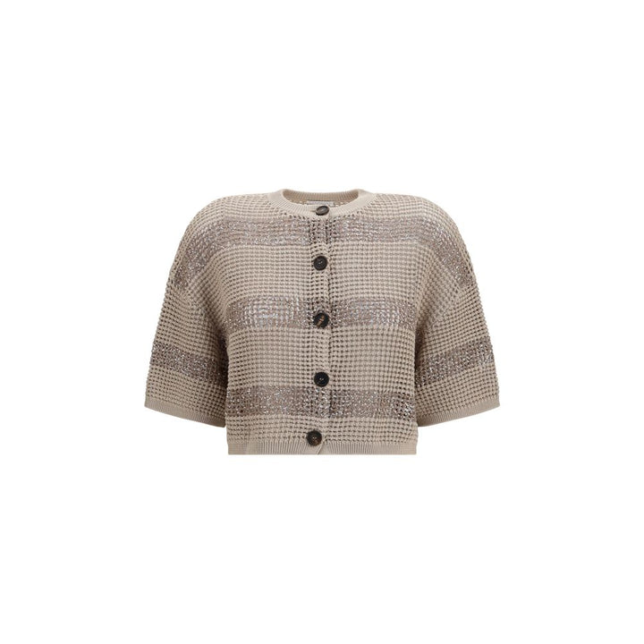 Brunello Cucinelli Beige Cotton Cardigan