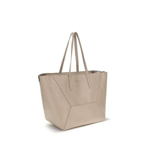 Brunello Cucinelli - Beige Calf Leather Bos Taurus Shoulder Bag