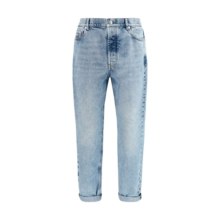 Brunello Cucinelli Blue Cotton Straight-Leg Jeans