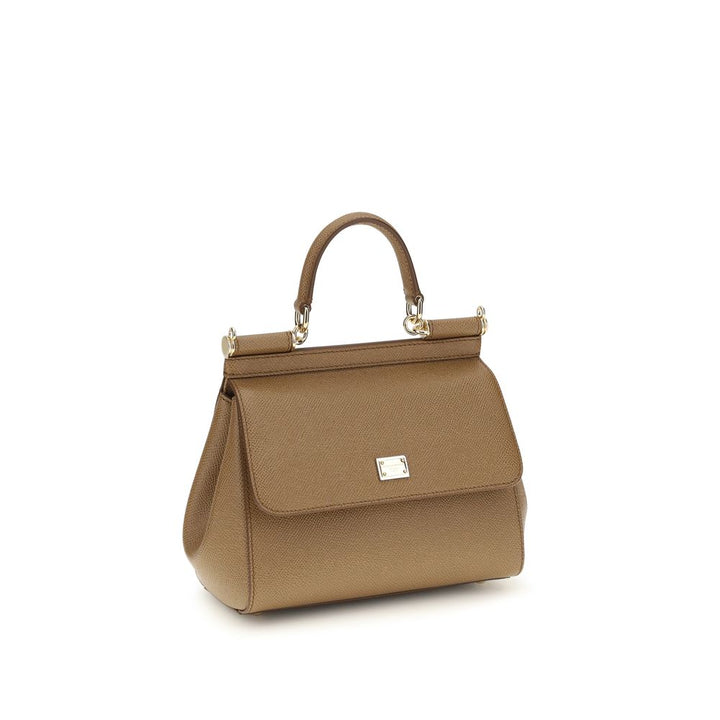 Dolce &amp; Gabbana Beige Calf Leather Bos Taurus Shoulder Bag