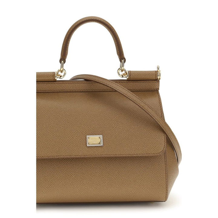 Dolce &amp; Gabbana Beige Calf Leather Bos Taurus Shoulder Bag