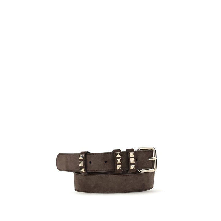 Valentino Garavani Brown Suede Leather Regular Belt