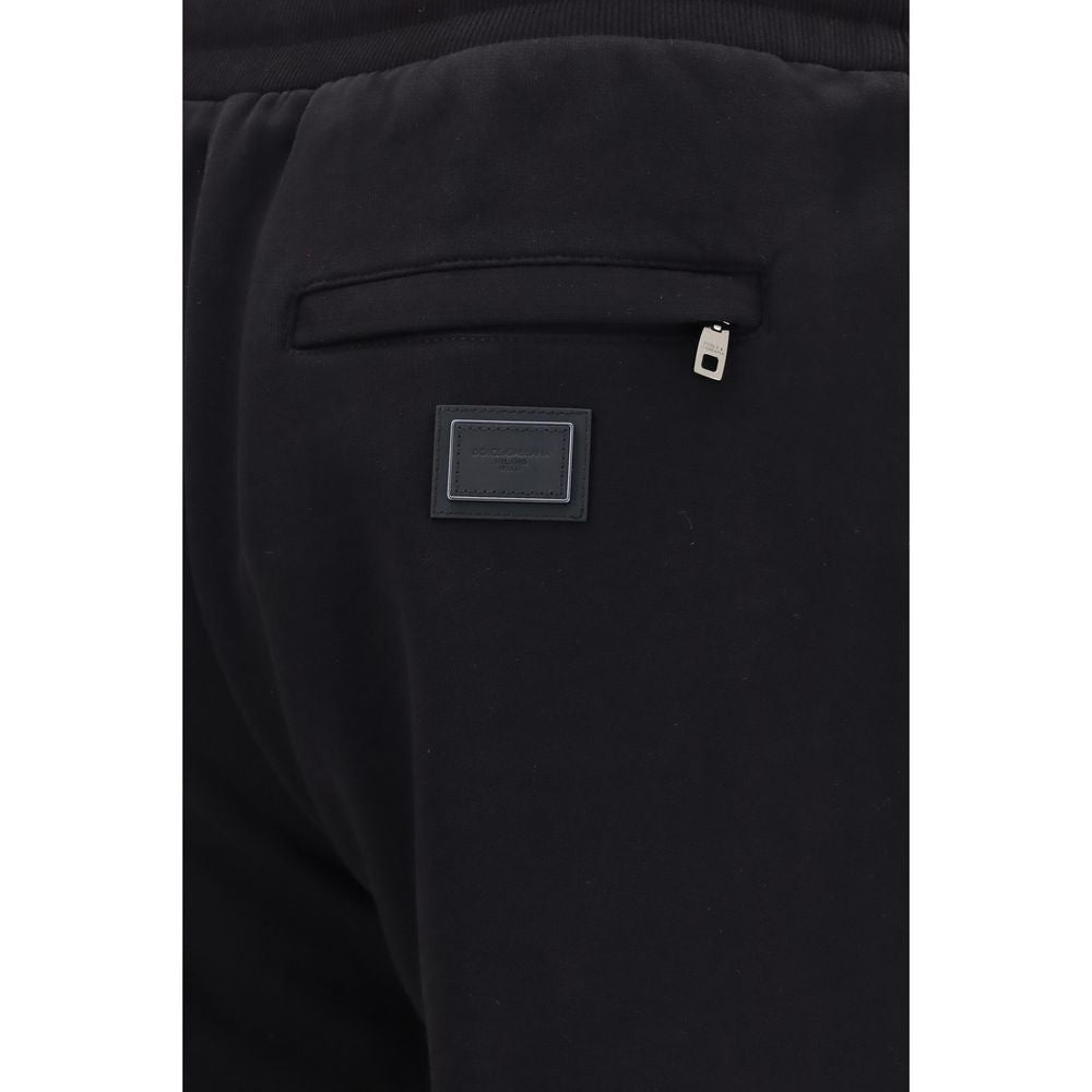 Dolce &amp; Gabbana Black Cotton Joggers (Workout Pants)