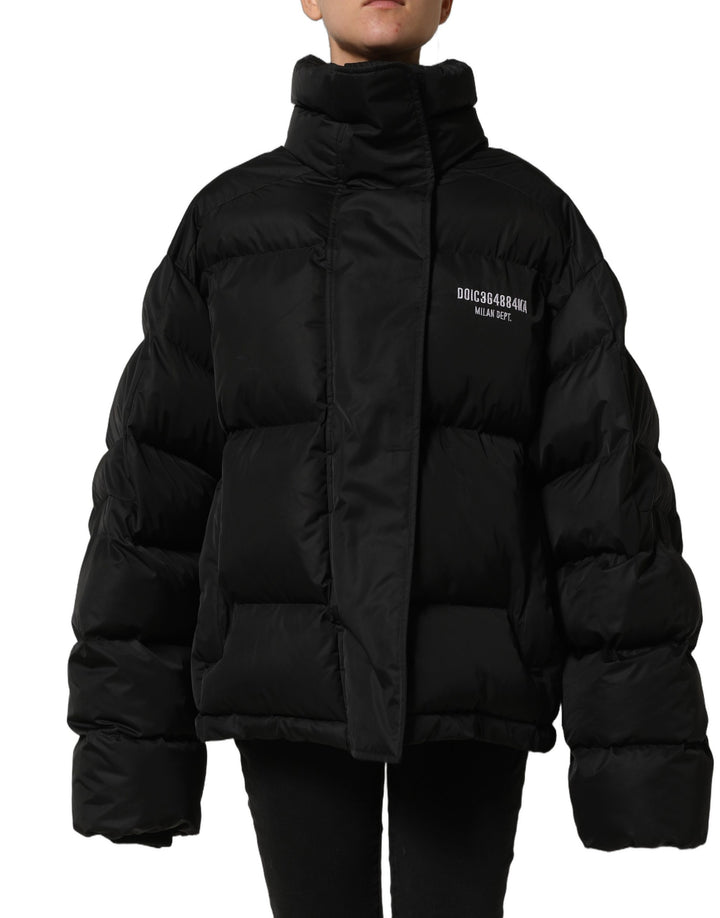 Dolce &amp; Gabbana Black DGVIB3 Embroidered Padded Puffer Jacket