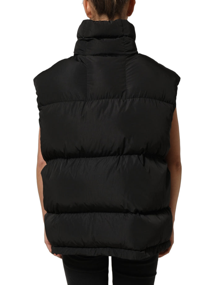 Dolce &amp; Gabbana Black Polyester Sleeveless Padded Men Puffer Jacket