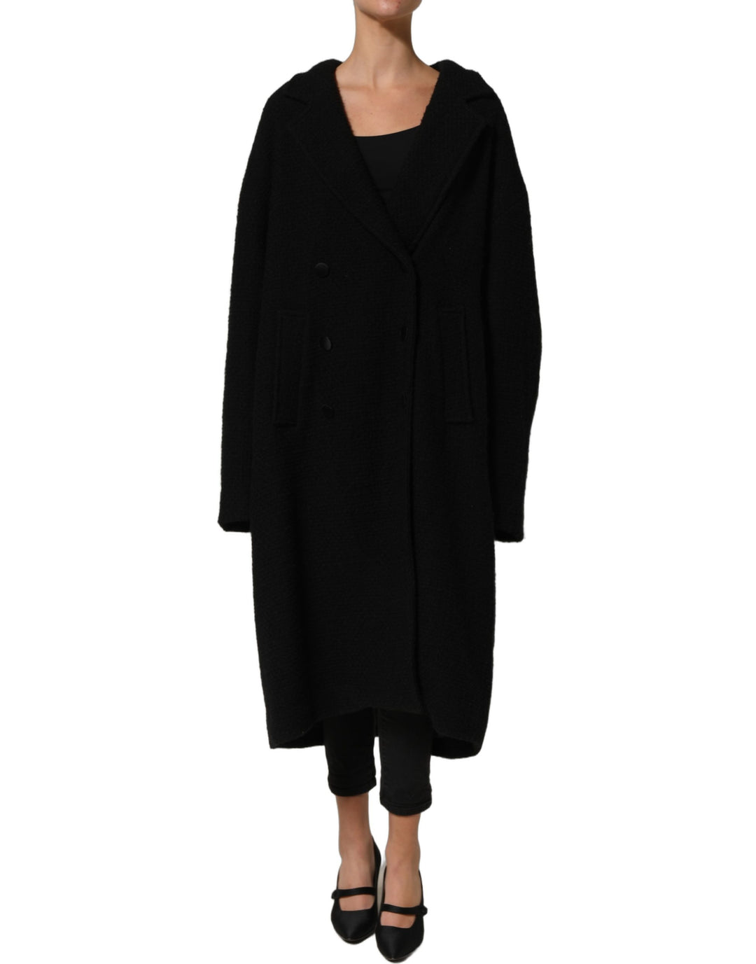 Dolce &amp; Gabbana Black Double Breasted Men Trench Coat Jacket