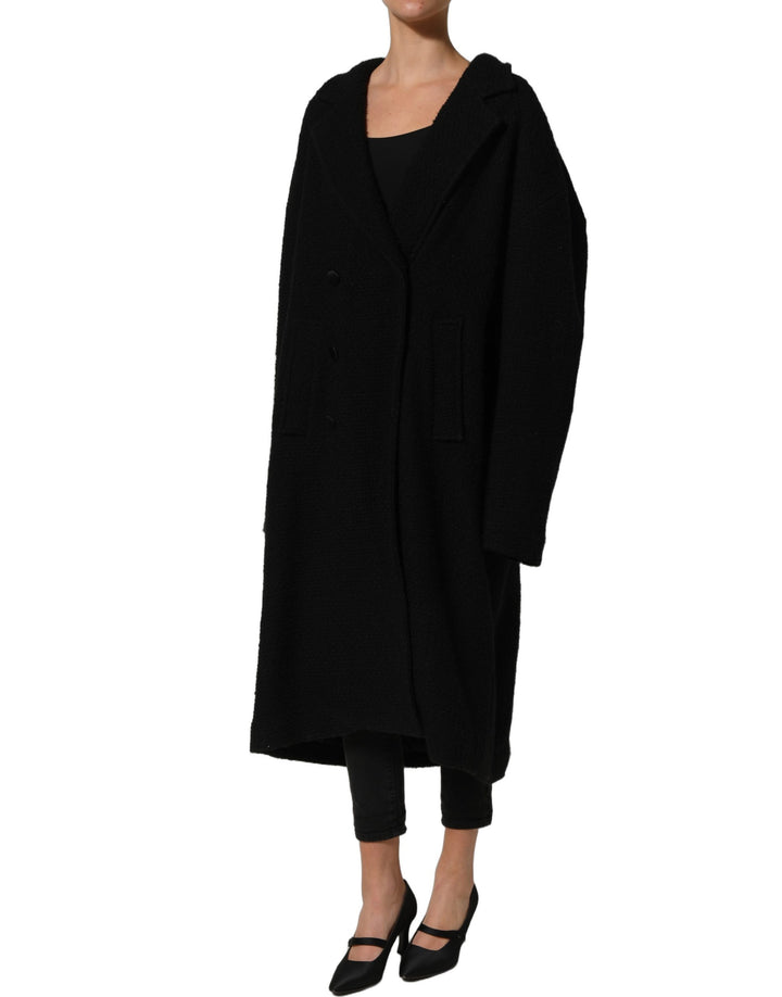 Dolce &amp; Gabbana Black Double Breasted Men Trench Coat Jacket