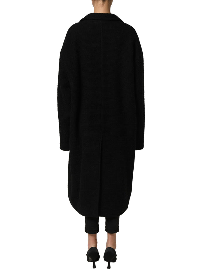 Dolce &amp; Gabbana Black Double Breasted Men Trench Coat Jacket