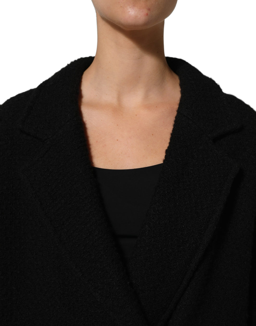 Dolce &amp; Gabbana Black Double Breasted Men Trench Coat Jacket