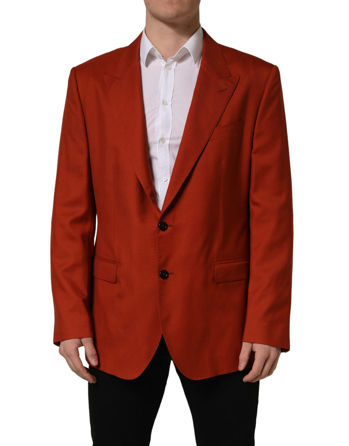 Dolce &amp; Gabbana Red Cashmere Single Breasted Blazer Jacket