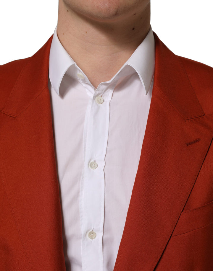 Dolce &amp; Gabbana Red Cashmere Single Breasted Blazer Jacket