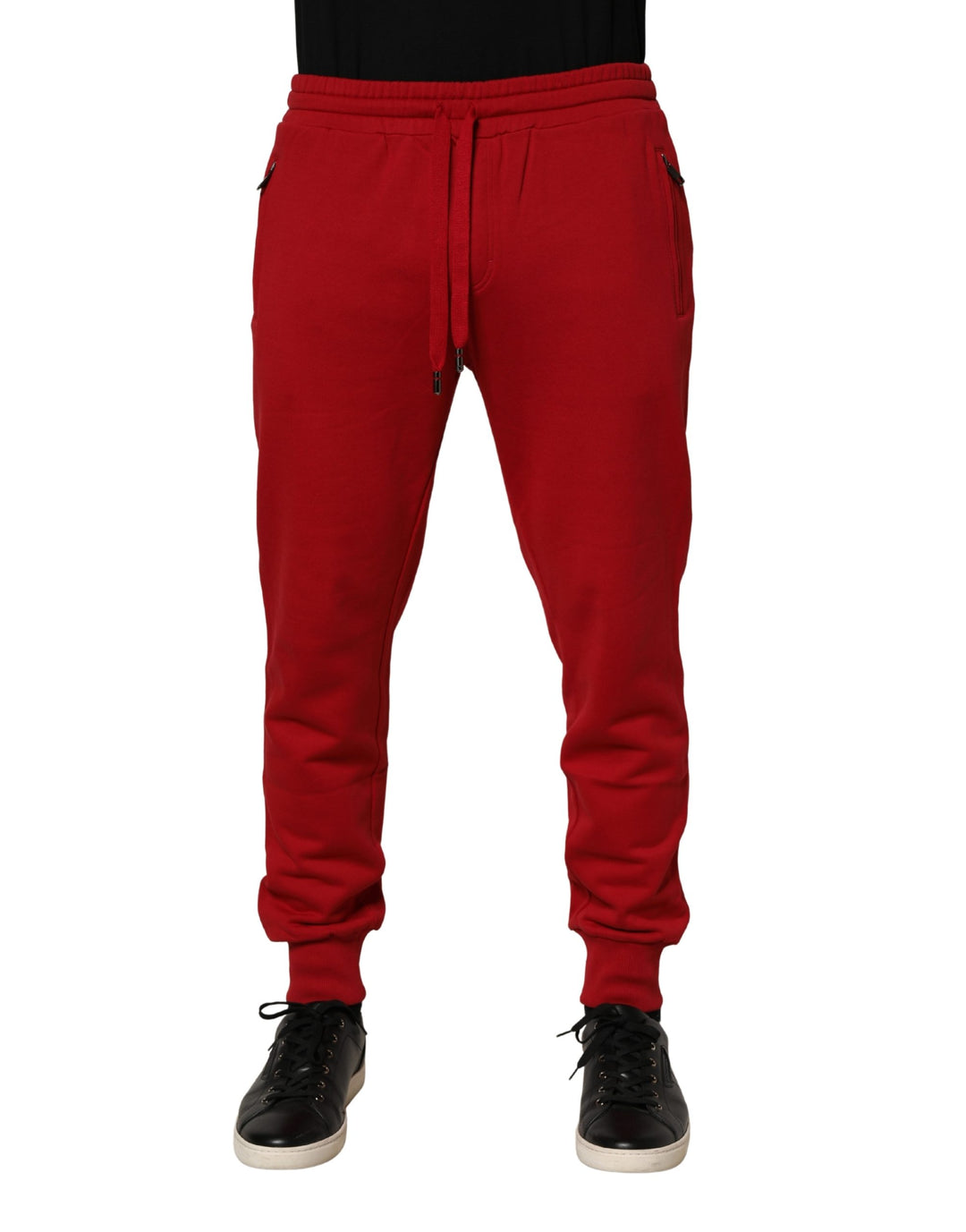 Dolce &amp; Gabbana Red DG Logo Cotton Jogger Men Sweatpants Pants