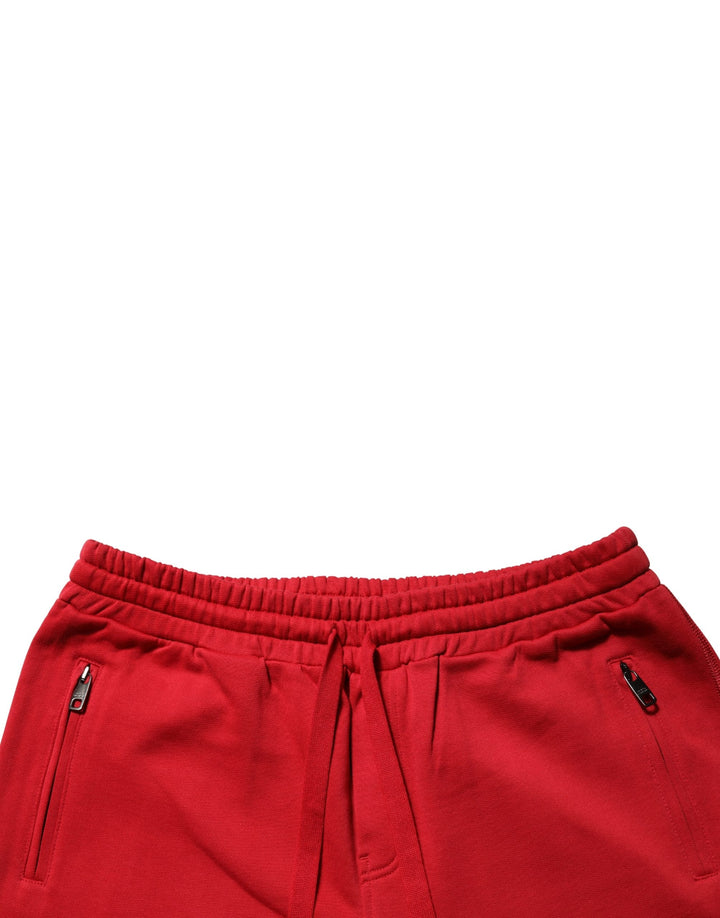 Dolce &amp; Gabbana Red DG Logo Cotton Jogger Men Sweatpants Pants