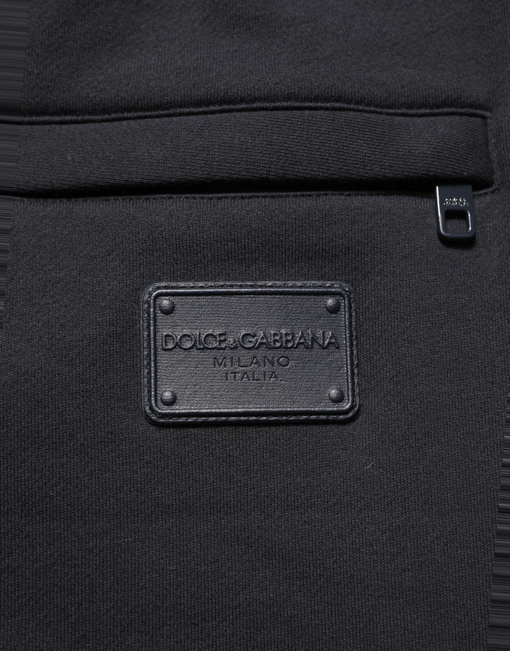 Dolce &amp; Gabbana Black Drawstring Viscose Jogger Men Sweatpants Pants