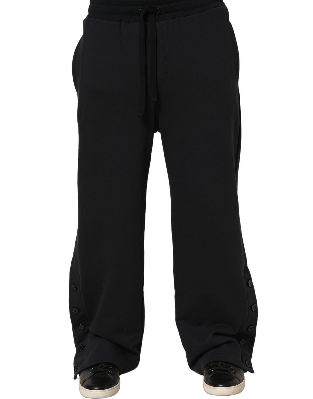 Dolce &amp; Gabbana Black Drawstring Viscose Jogger Men Sweatpants Pants