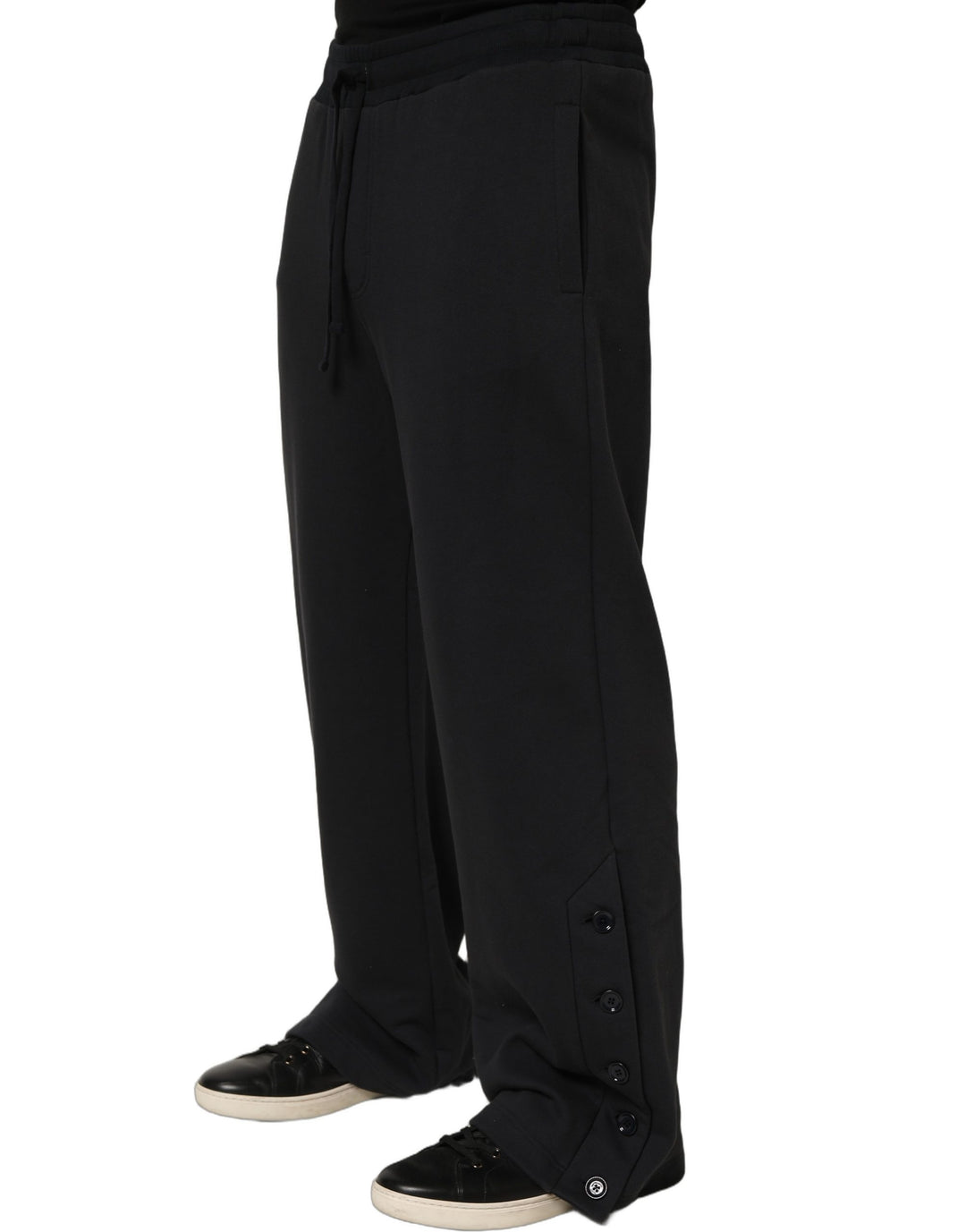 Dolce &amp; Gabbana Black Drawstring Viscose Jogger Men Sweatpants Pants