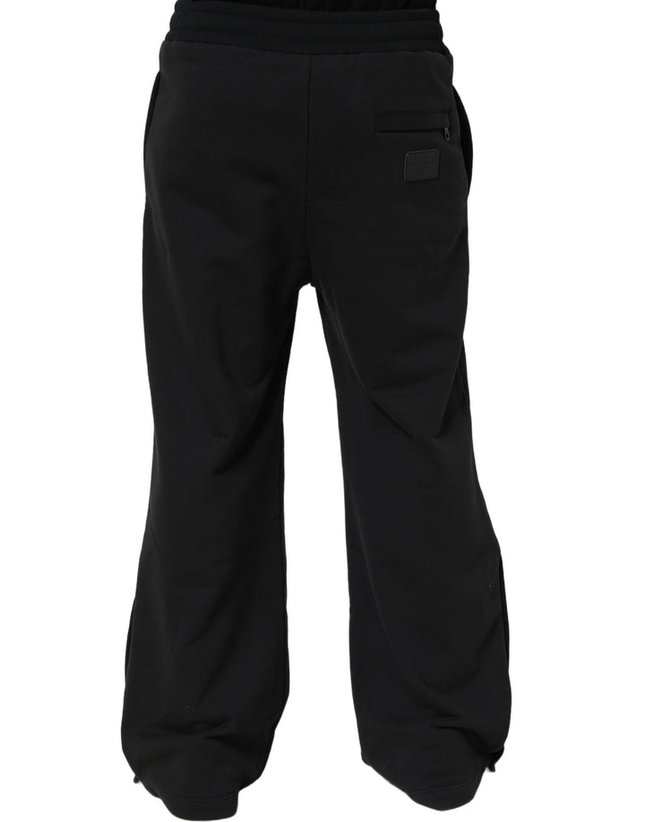 Dolce &amp; Gabbana Black Drawstring Viscose Jogger Men Sweatpants Pants