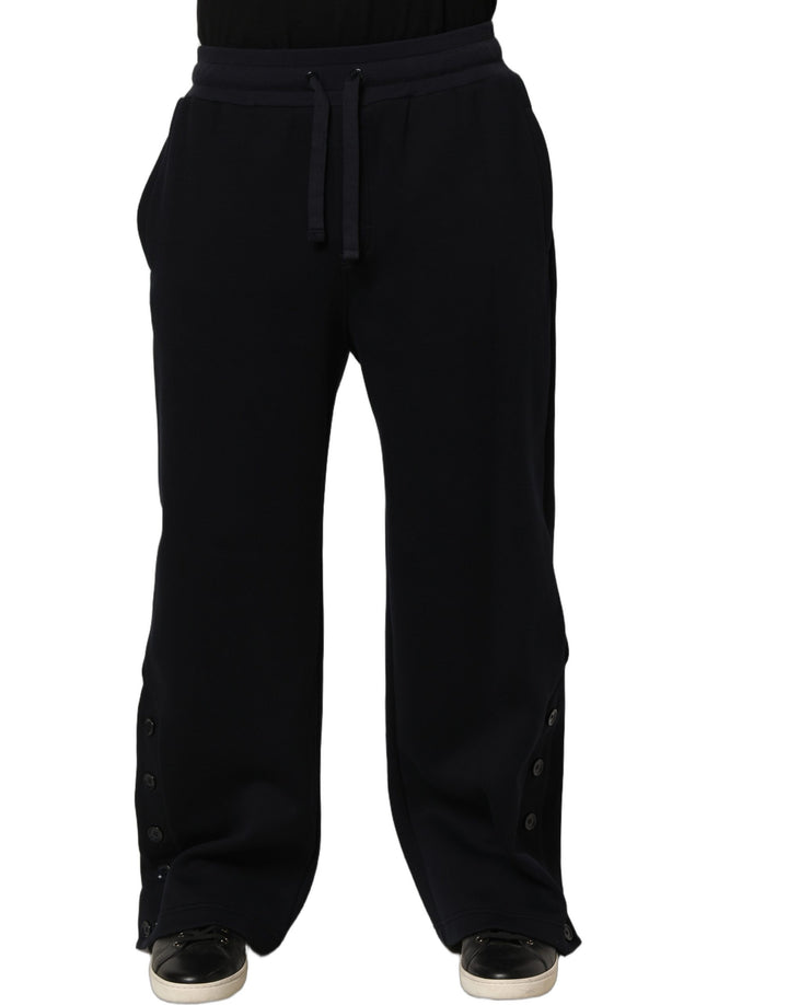 Dolce &amp; Gabbana Black Drawstring Viscose Jogger Men Sweatpants Pants