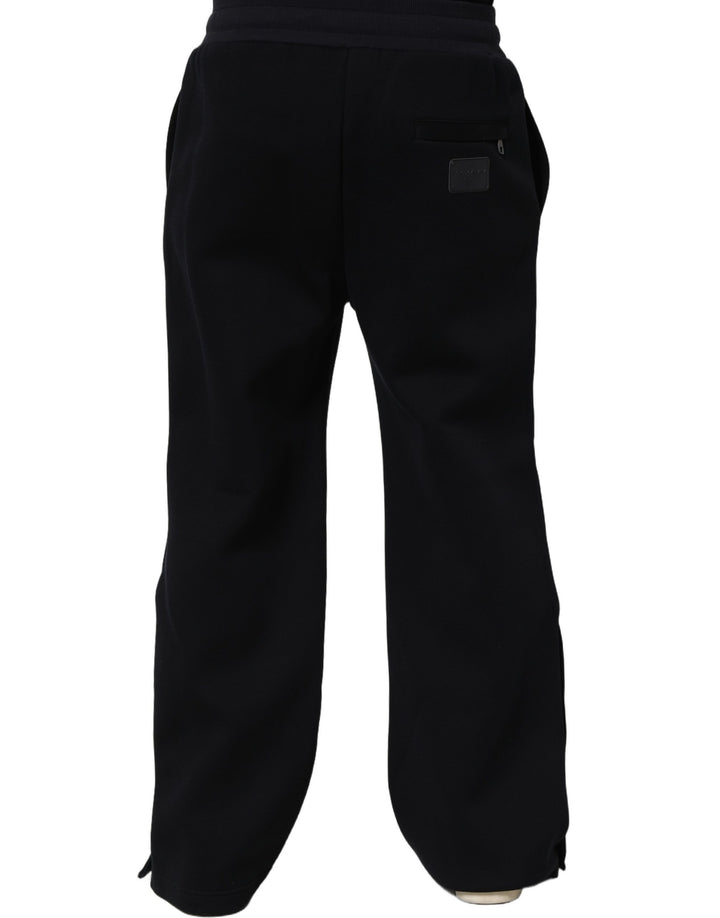 Dolce &amp; Gabbana Black Drawstring Viscose Jogger Men Sweatpants Pants