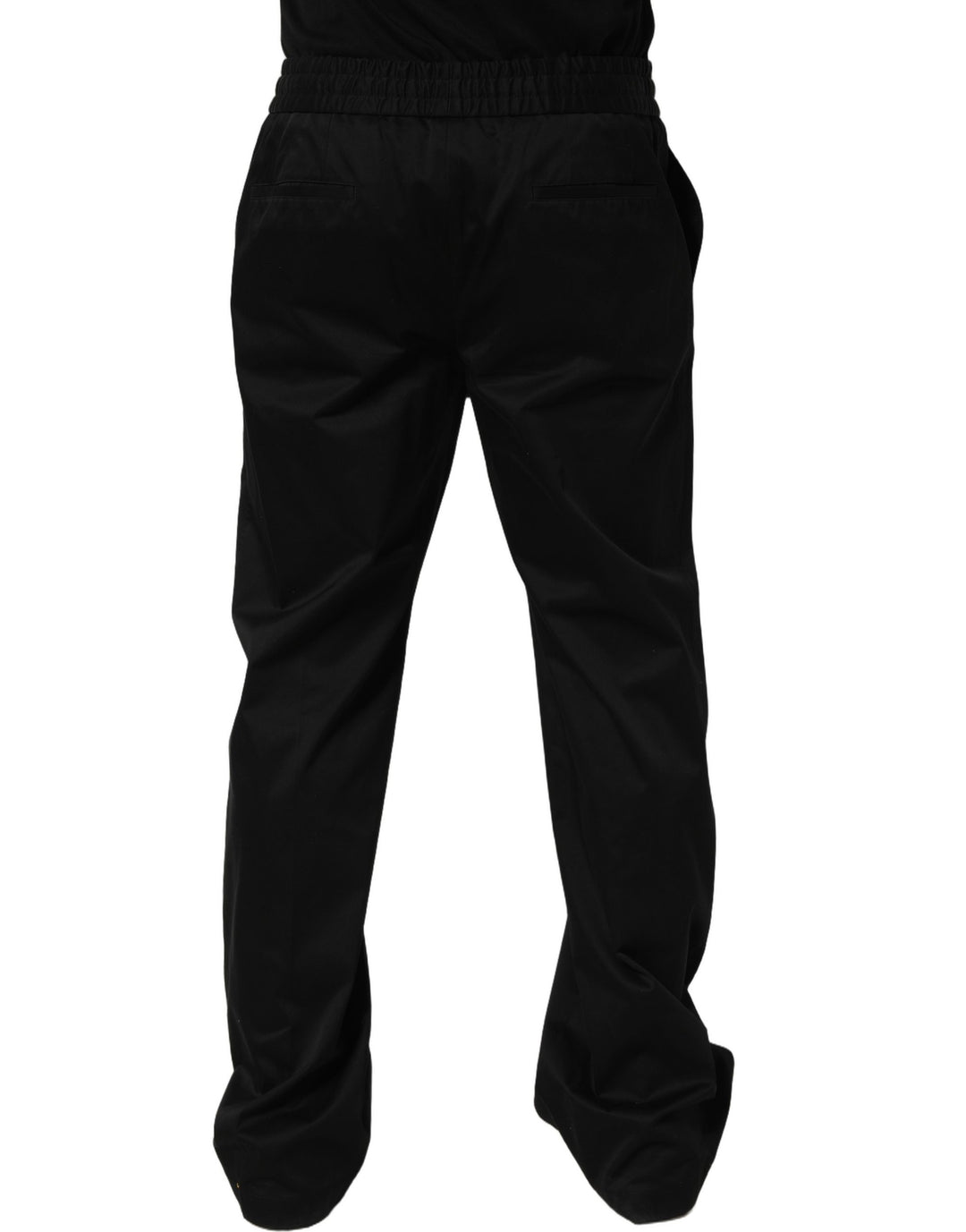 Dolce &amp; Gabbana Black Drawstring Cotton Jogger Men Sweatpants Pants
