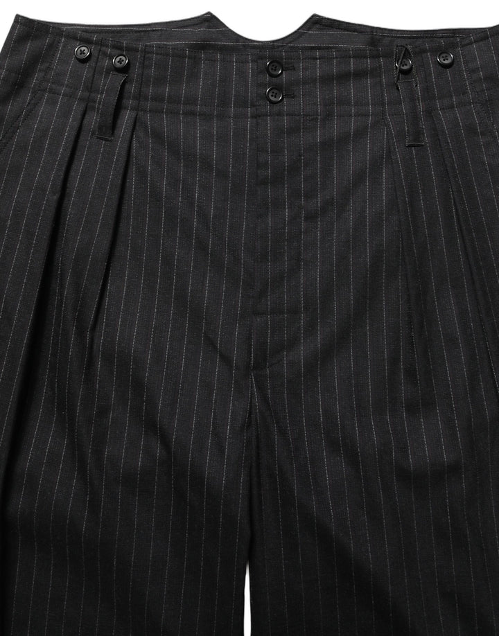 Dolce &amp; Gabbana Black Pinstripe Wool Men Dress Trouser Pants
