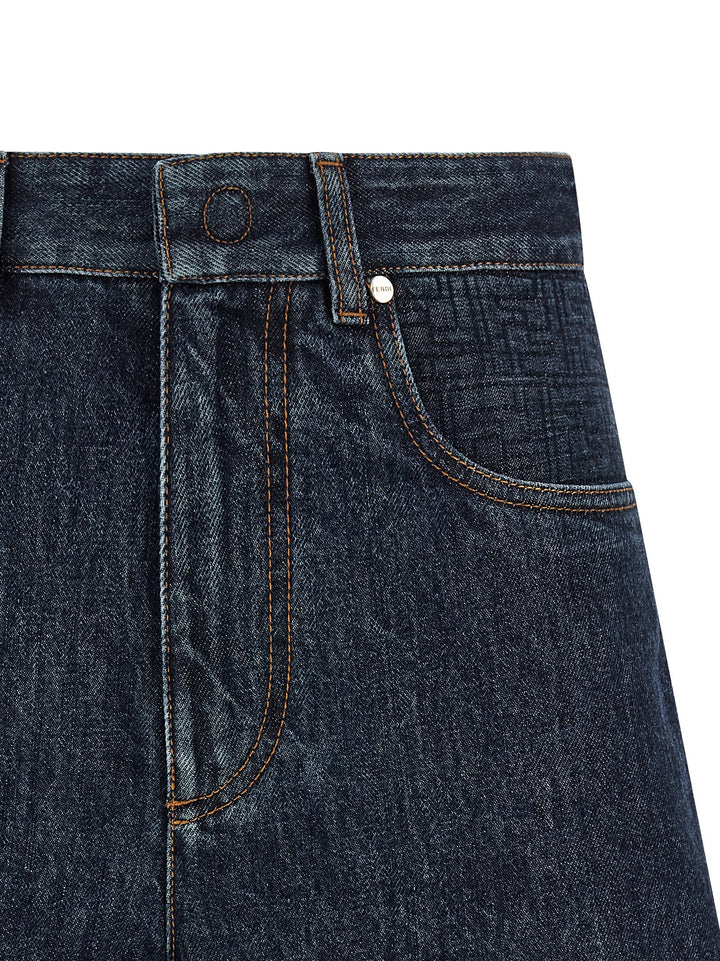 Fendi Blue Cotton Bermuda Shorts