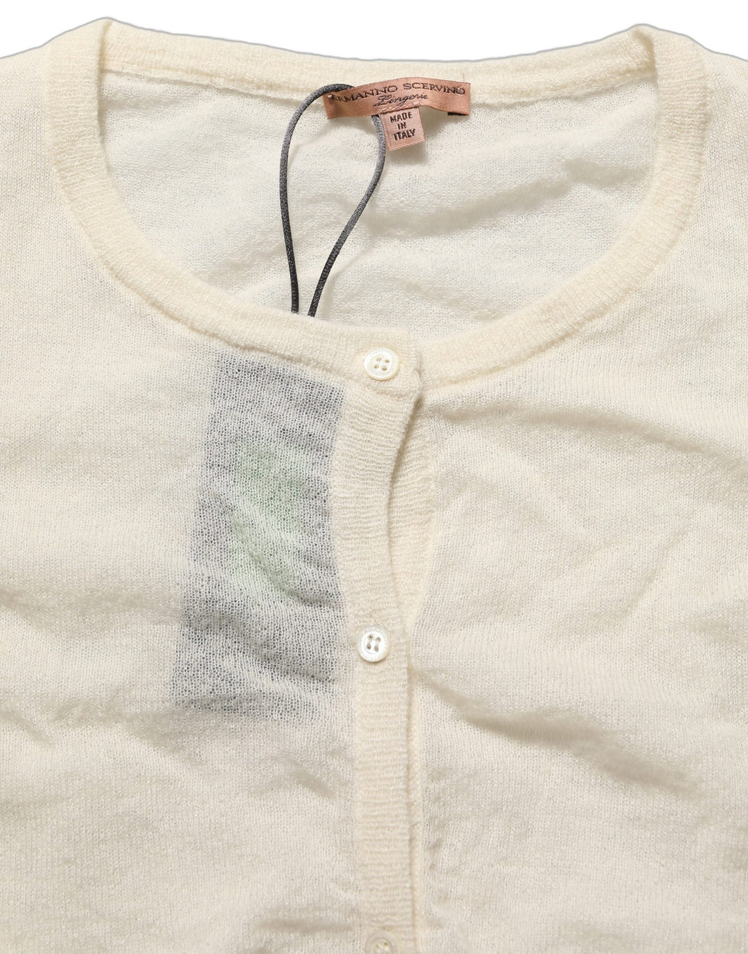 Ermanno Scervino White Knit Cropped Wool Cardigan Sweater